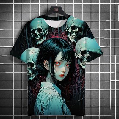 New Men's Anime Vampire Girl Graphic T-Shirts 3D Print T Shirt Man/Women Short Sleeve Tee Fashion Kid Y2k Top Mens Clothing