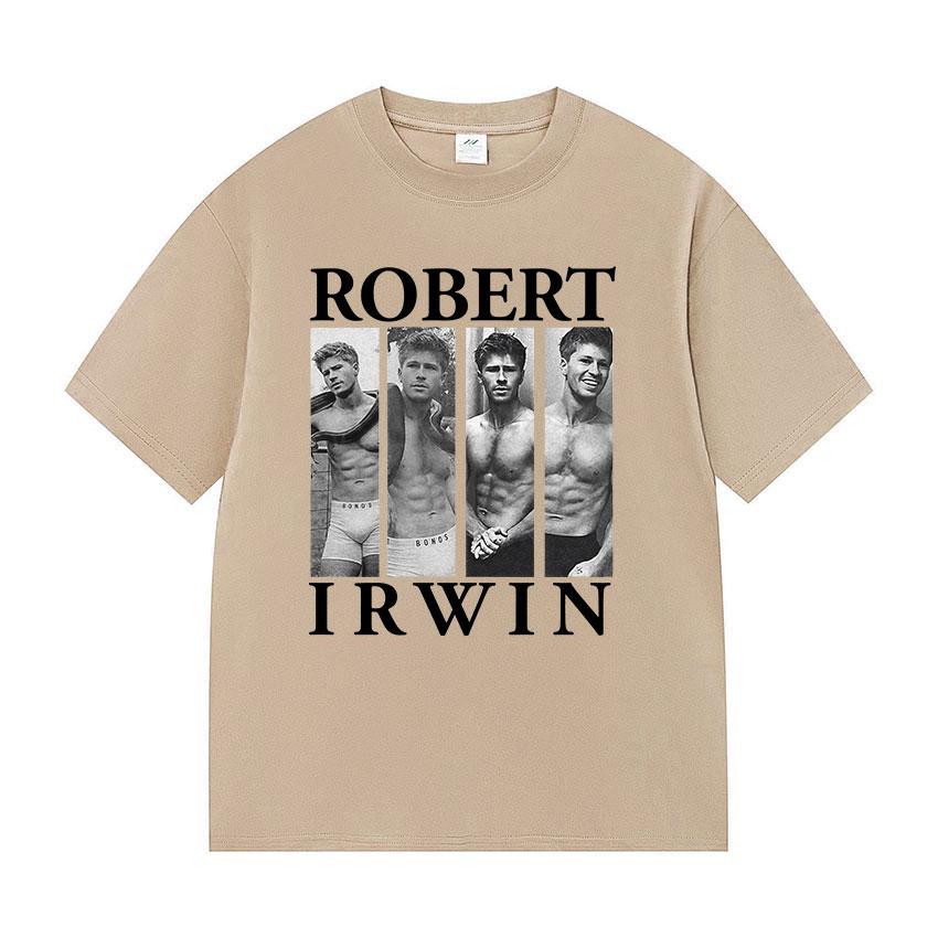 Klassisches Robert Irwin Wildlife Zoo Grafik T-Shirt Herren Vintage Mode Kurzarm T-Shirts Mann 100% Baumwolle T-Shirt Streetwear
