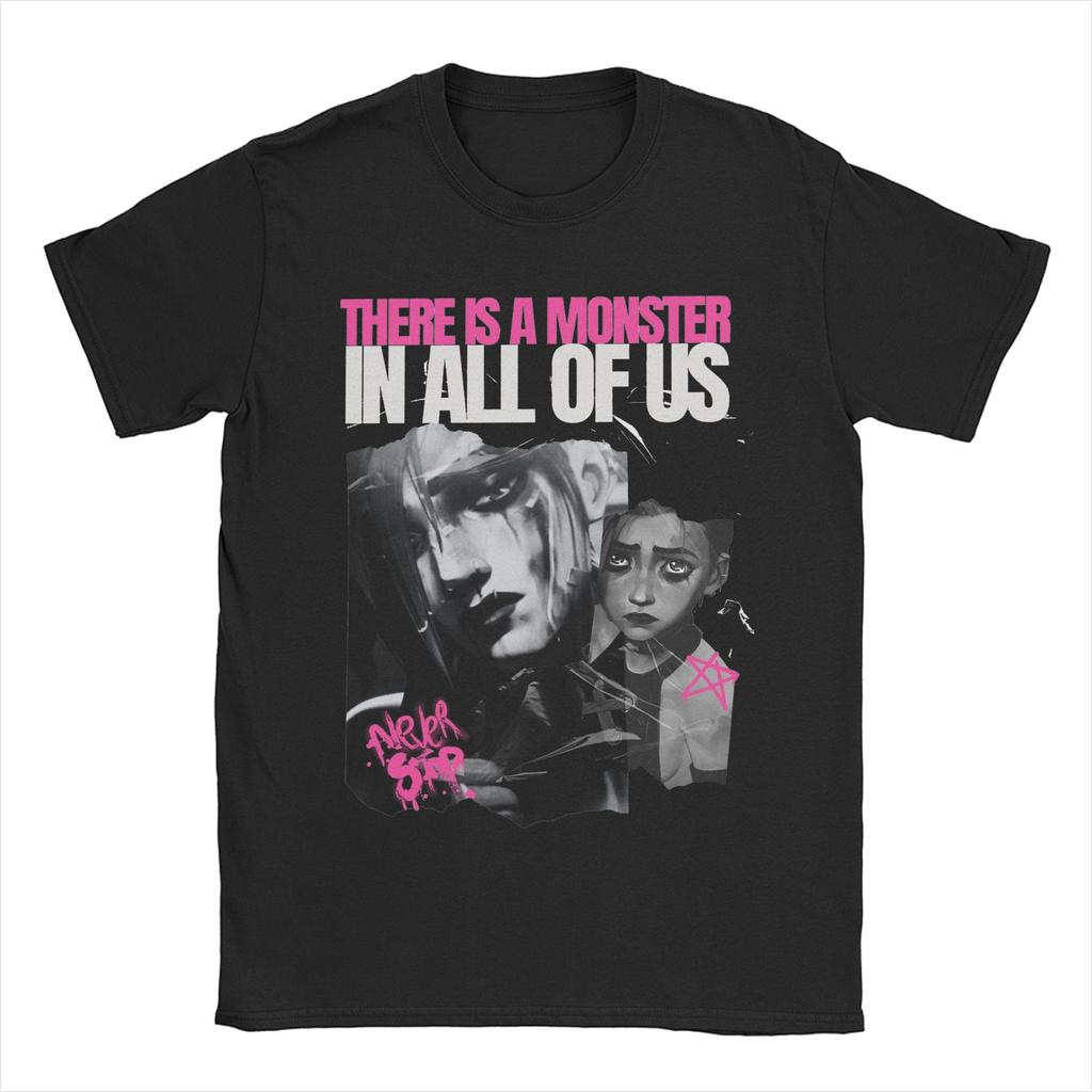 Vintage Sevika Arcane Game T-Shirts Men Crewneck Pure Cotton T Shirt  Short Sleeve Tee Shirt Graphic Printed Tops