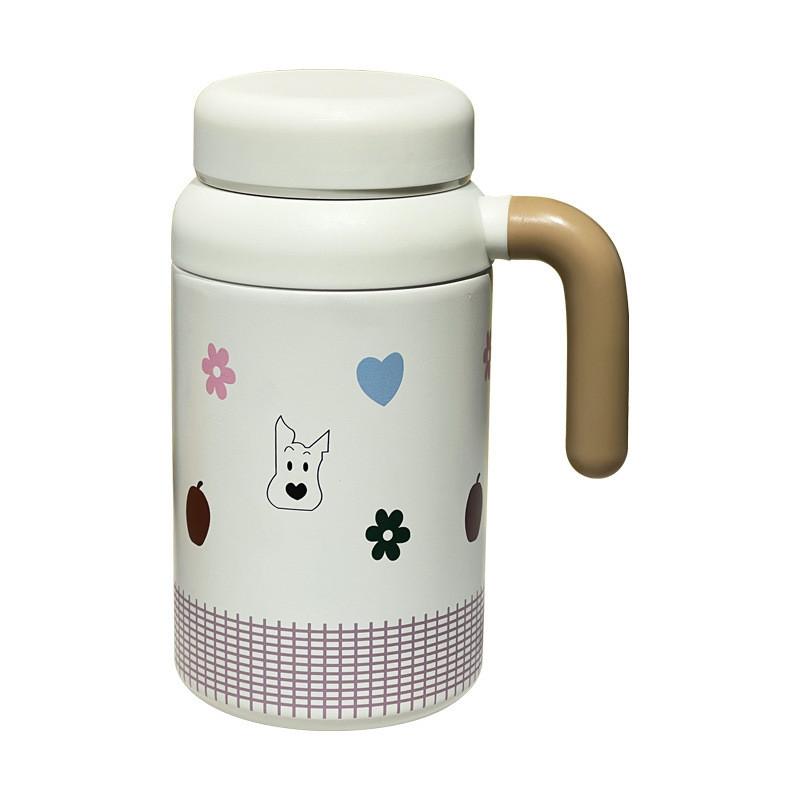 Cute Dog Ins Style Insulated Water Bottle With Handle For Office And Home Use