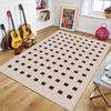 Retro Minimalist Brown Navy Geometric Tile Area Rug Non-Slip Floor Mat for Living Room Bedroom Mid-Century Modern Home Decor
