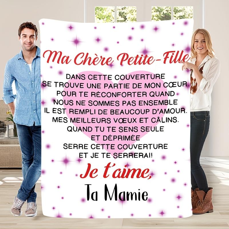 

1pc Comfortable and Warm Grandma s Message Blanket, French Design Romantic Particle Star Background, Special Gift for Beloved 70x100cm