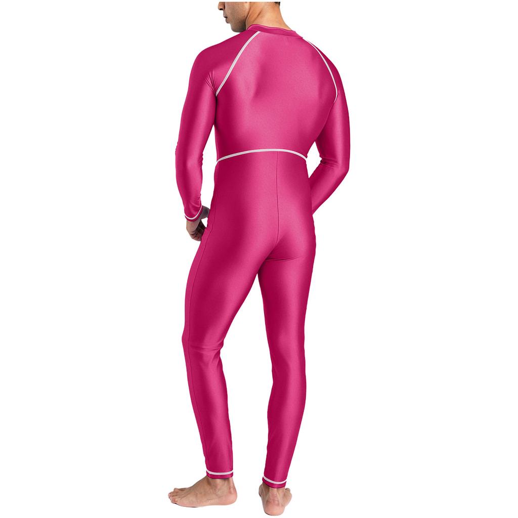 Costume da Bagno Intero da Uomo a Manica Lunga e Pantalone Lungo con Collo Alto Rash Guard Lucido Costume da Bagno Integrale per Surf, Immersioni, Spiaggia