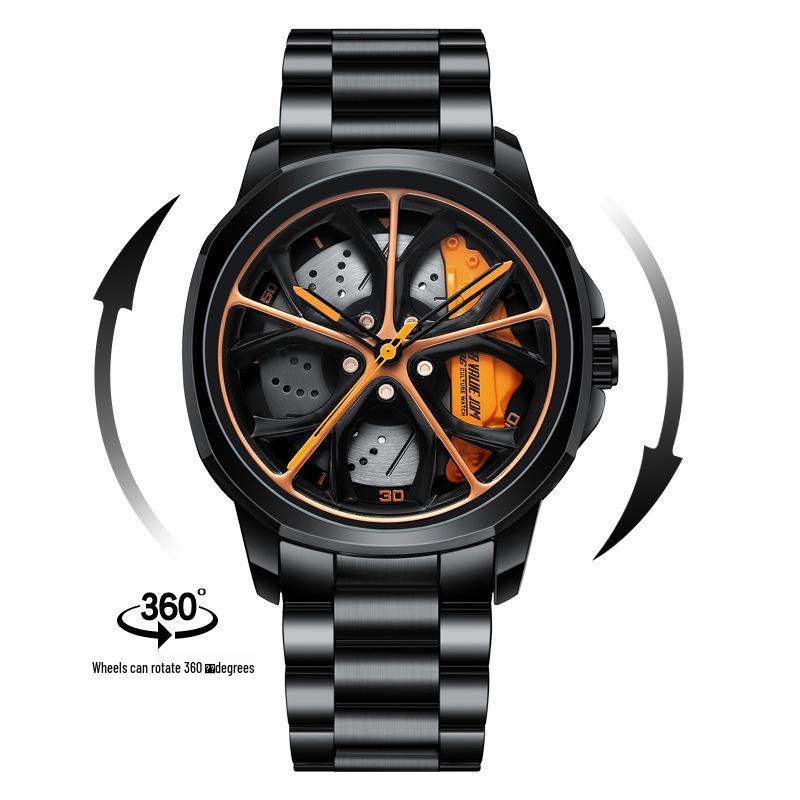 SVJ Men s Wheel Watch: Cross-border Bestseller with 3D Hollow Design  Car Mod Brake Caliper
