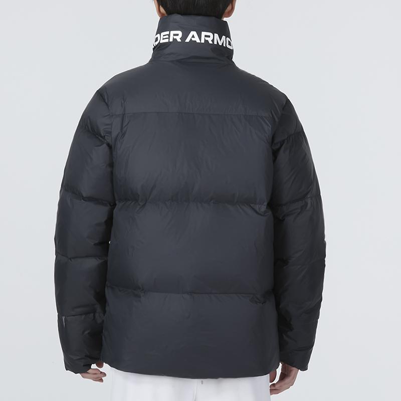 Under Armour Down Puffer Jacket with Logo Print Men Outerwear Black 1375449-001