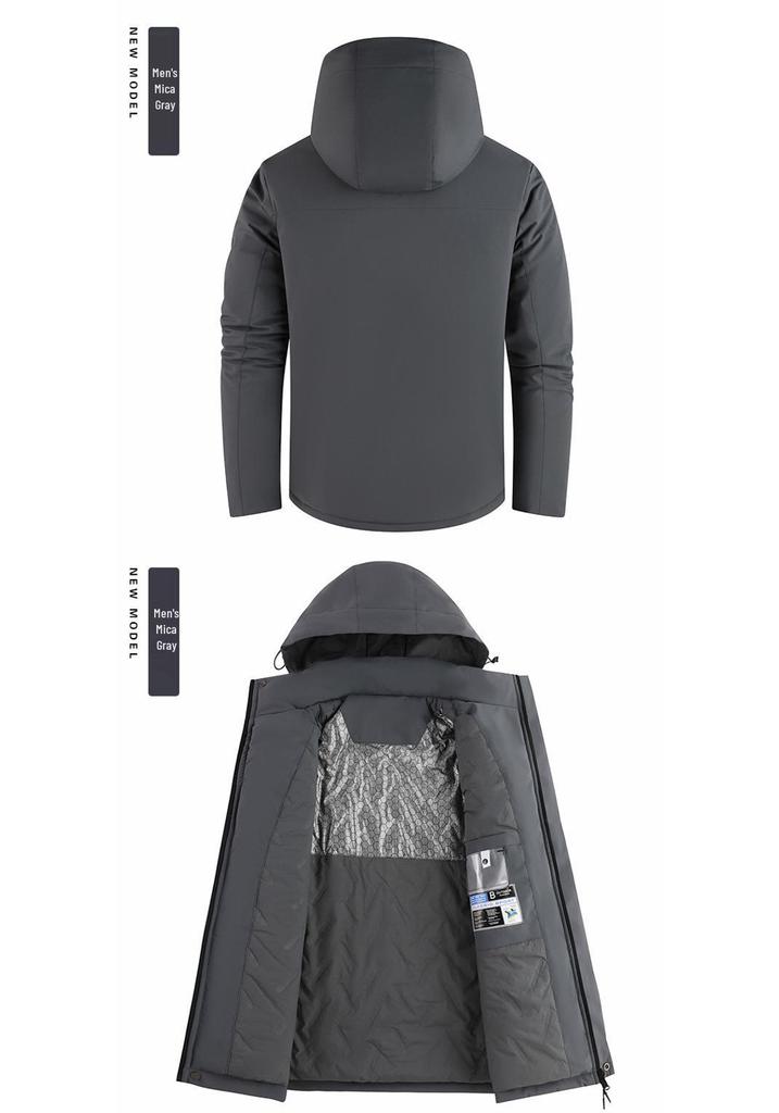Unisex Fleece-Lined Graphene Quilted Jacket: Windproof, Waterproof, Cold Protection for Autumn/Winter Mountaineering