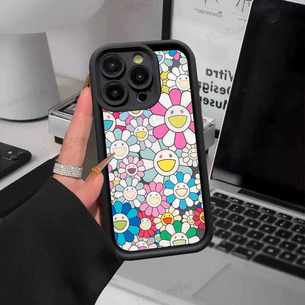 T-Takashi M-Murakami Phone Case For IPhone 17 16 15 14 13 12 11 Pro Max Anti Drop Soft Cover