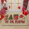 1PC New Linen Christmas Doormat Entrance Mat Holiday Rug Non-Slip Absorbent Bath Mat