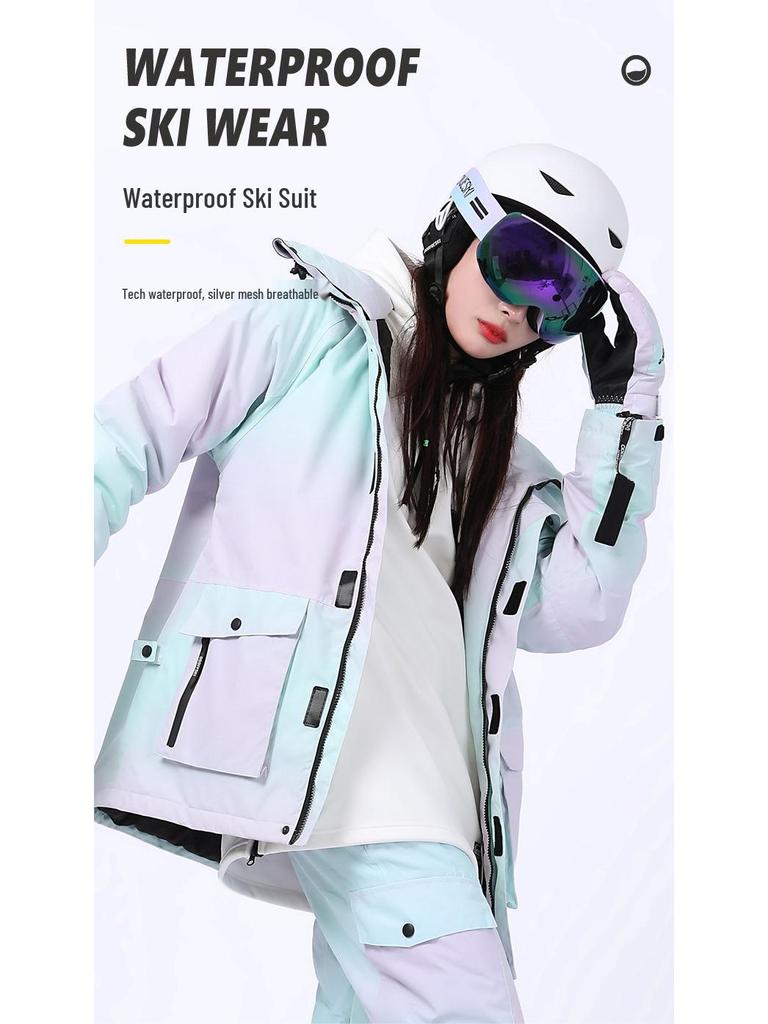 Oddivski Unisex Ski Suit: Trendy, Waterproof, Windproof, and Insulated for Snowboarding, Mountaineering, and Hiking