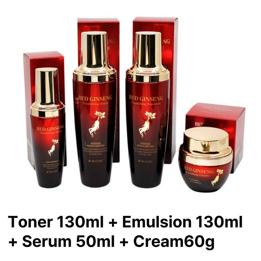 3w Clinic Nährendes 4-teiliges Premium-Hautpflegeset mit rotem Ginseng