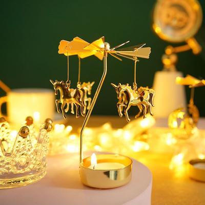 1pc Metall Heißer Rotierenden Kerzenhalter Weihnachten Rotierenden Kerzenhalter Dinner-Party Hochzeit Party Kerzenhalter Dekoration Geschenk