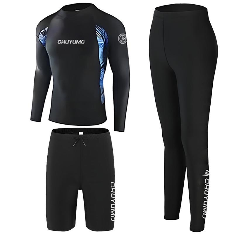 Men's Long Sleeve Quick-Dry Wetsuit - Sun Protection, Jellyfish Shield, for Surfing, Swimming, Snorkeling