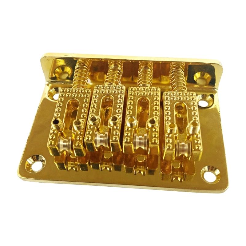 60mm Top Load Tailpiece Guitar Roller Saddle Bridge Hardtail with Screws & Wrench 4 String Guitar Bass Replacement Parts