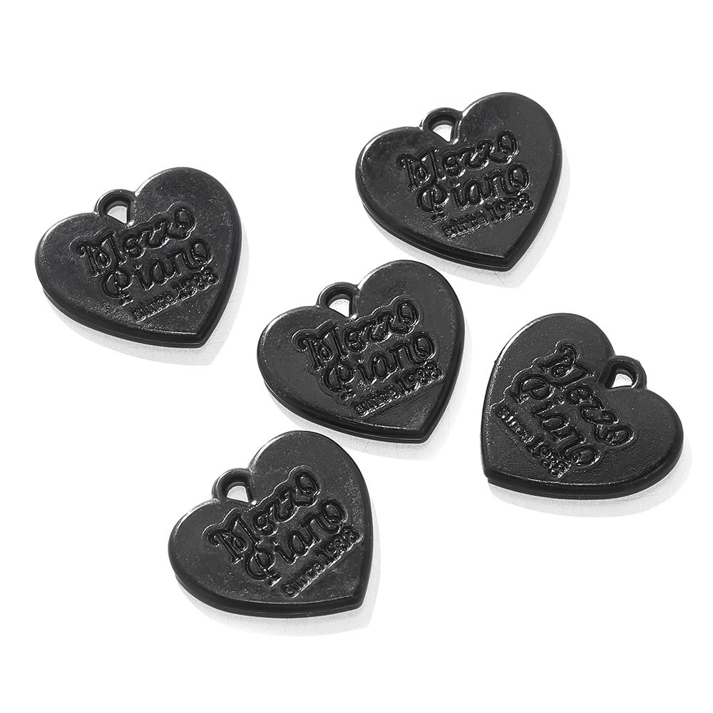

10Pcs Candy Colored Acrylic Engraved Love Pendant Hanging Bracelet Pendant for DIY Jewelry Making Phone Chains Accessories чёрный