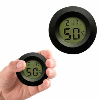 KASELIN Mini Hygrometer Thermometer Set of Compact Thermometer and Hygrometer with Digital LCD Suitable for Baby Reptile Florist and Cigar Rooms & 2,