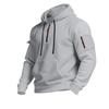 Men S Casual Fleece Lined Hooded Pullover Sweatshirt Multiple Zipper Pockets Plus Size