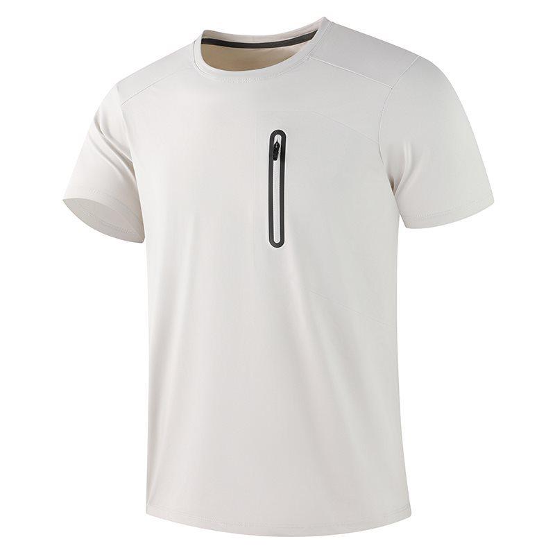 Men's High-Quality Quick-Dry Ice Silk Short Sleeve Round Neck T-Shirt for Summer Sports