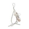 Elegant Pearls Ballet Shoe Phone Charm Handmade Sturdy Pendant for Phone and Bag Versatile Use Fashion Accessory