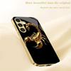 Golden Scorpion Pattern Plated Glass Phone Case Suitable for Samsung Galaxy S26 S25 S24 S22 S21 S20 FE/Ultra/Plus Anti Drop