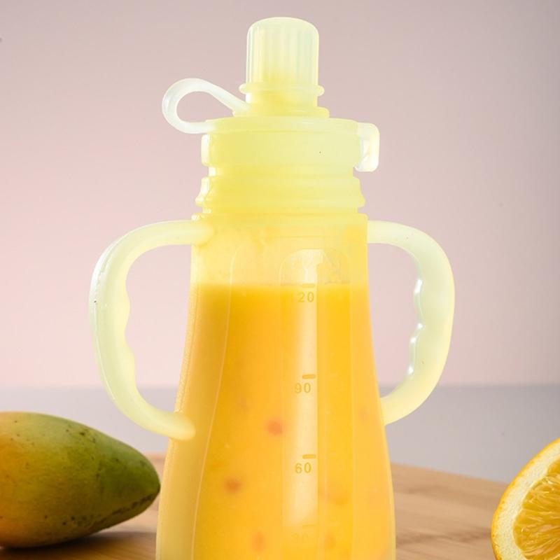Soft Silicone Squeeze Baby Food Bag Bottle for Easy Feeding and Parental Assistance Infants Toddler Puree Organiser Bag