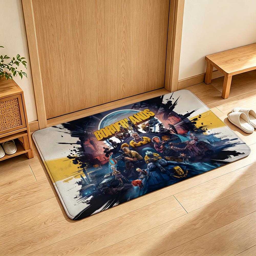 Game B-Borderlands Floor Mat Soft Flannel Floor Mat Suitable for Entryways, Living Rooms, Bedrooms, and Bathrooms