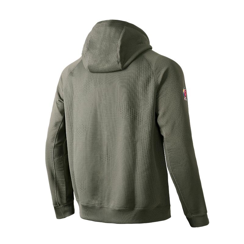 Li Ning Logo Print Hooded Loose Zipper Cardigan Sweatshirt Unisex Sweatshirt Dark-Gray AWDU537-2
