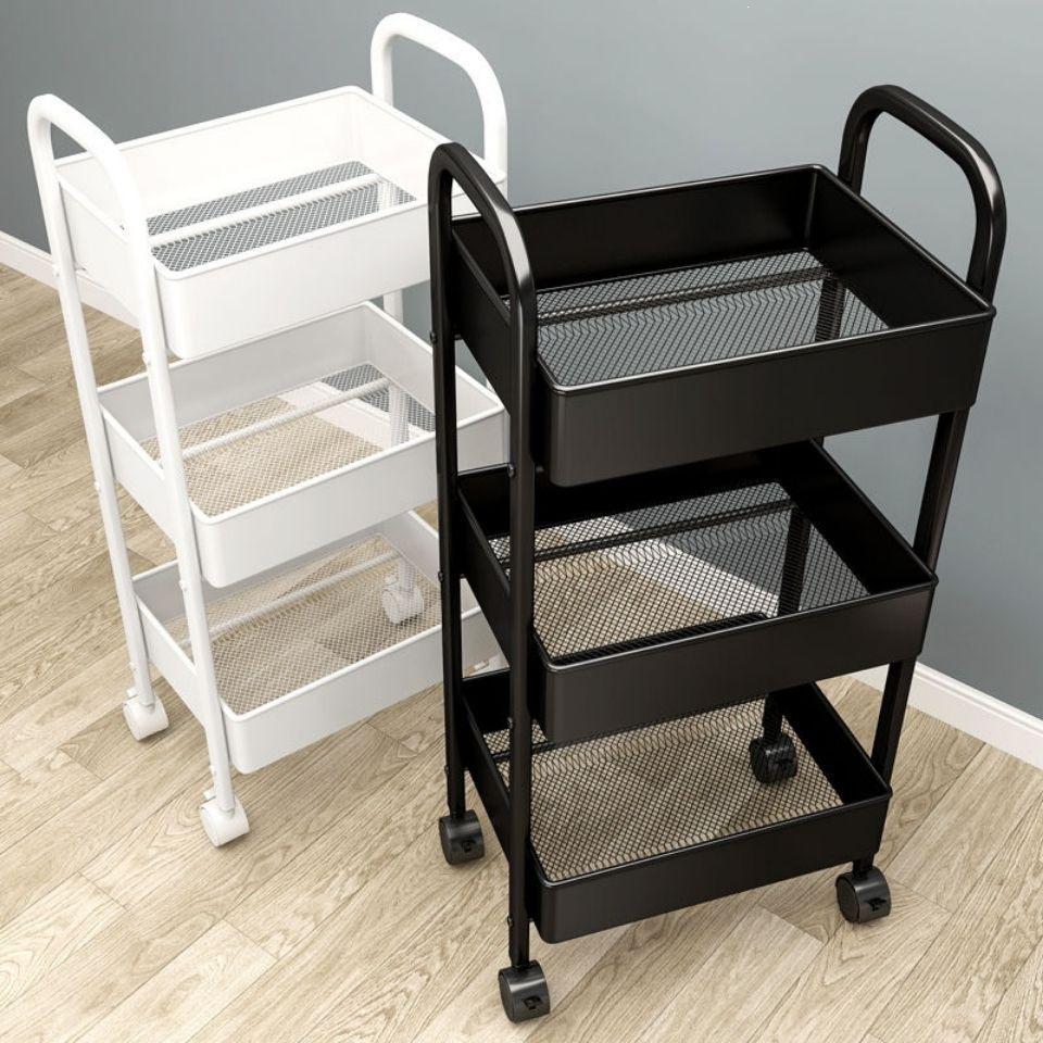 Compact Multi-layer Trolley Storage Rack for Kitchen, Bedroom, and Bathroom