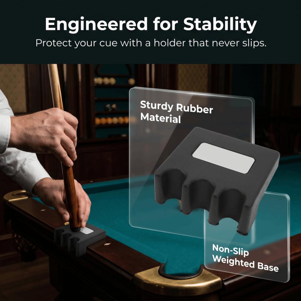 Three Slot Cutouts Cue Rest Compact Block Shape Cue Stick Holder Pool Cue Holder Billiard Club