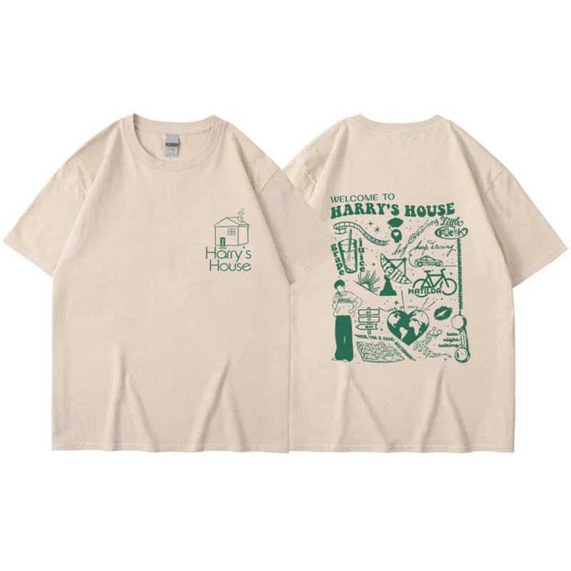 Harrys House Love on Tour Tshirt 100 Cotton Shirts Lovely Cartoon Print Tshirt Fashion Mens Clothes Summer Oversized T Shirt