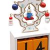 Christmas Calendar Desk Decoration, Calendar,Rustic with Number Blocks Tabletop for Office Living