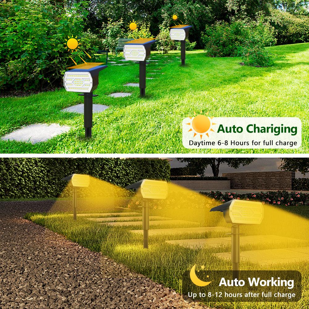 86LED Solar Spot Lights Outdoor Waterproof IP65 Solar Powered 3 Lighting Modes Solar Landscape Spotlight For Garden Flood Light