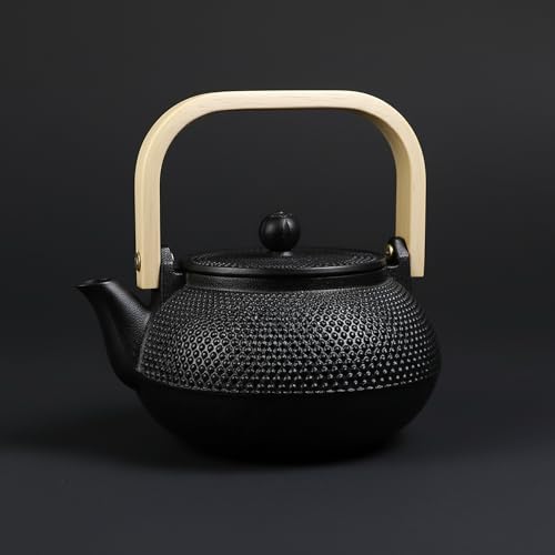 Nanbu Ironware Traditional Craftsman Iron Kettle, Black, Direct Heat and Induction Compatible, Teapot, Tea Ceremony Utensils, Iron Supplement, Filter