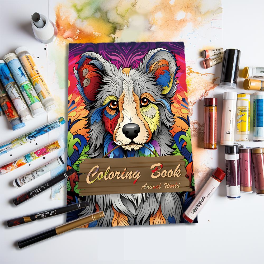 1pc,Animal Coloring Book,Teenagers Coloring Book,25 Different Patterns,100gsm Thick Paper,Stress Relief,Birthday Gift