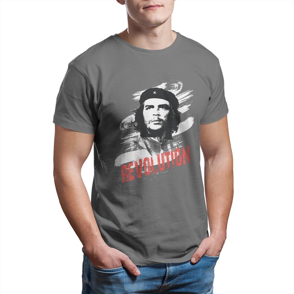 Che Guevara Revolution Viva La Revolution T-Shirt Men  Cool 100% Cotton Tee Plus Size Graphic Printed Clothes