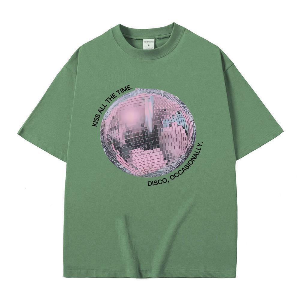 Kiss All The Time Disco Occasionally Graphic Tshirts Men Women Hip Hop Fashion Trend T Shirts Unisex Y2k Oversized Streetwear