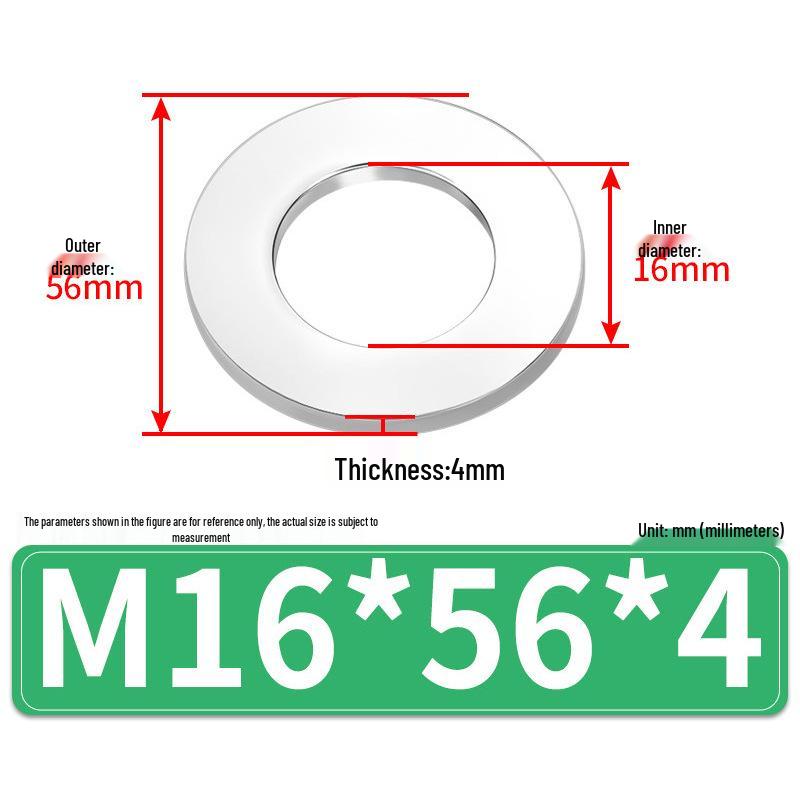 Jin Juntai Thick & Thin Stainless Steel Flat Washer, Round M10-M36