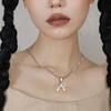 Geometry Bowknot Pendant Necklace Sweet Cool Clavicle Chain Necklace Jewelry