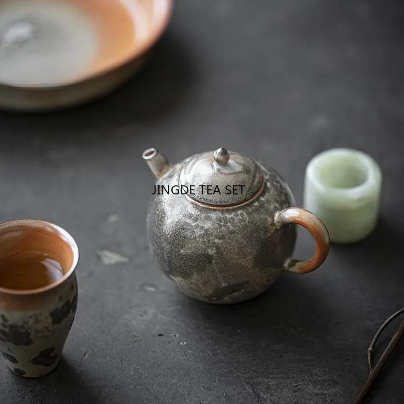 Exquisite wooden fired porcelain teapot Japanese ink dragon household tea pot with filter Kung Fu tea set craft gift