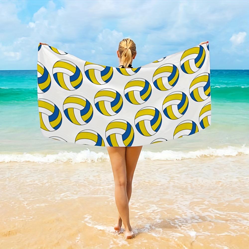 Asciugamano da Spiaggia Asciugatura Rapida a Tema Pallavolo, Leggero Assorbente per Avventure all'Aperto