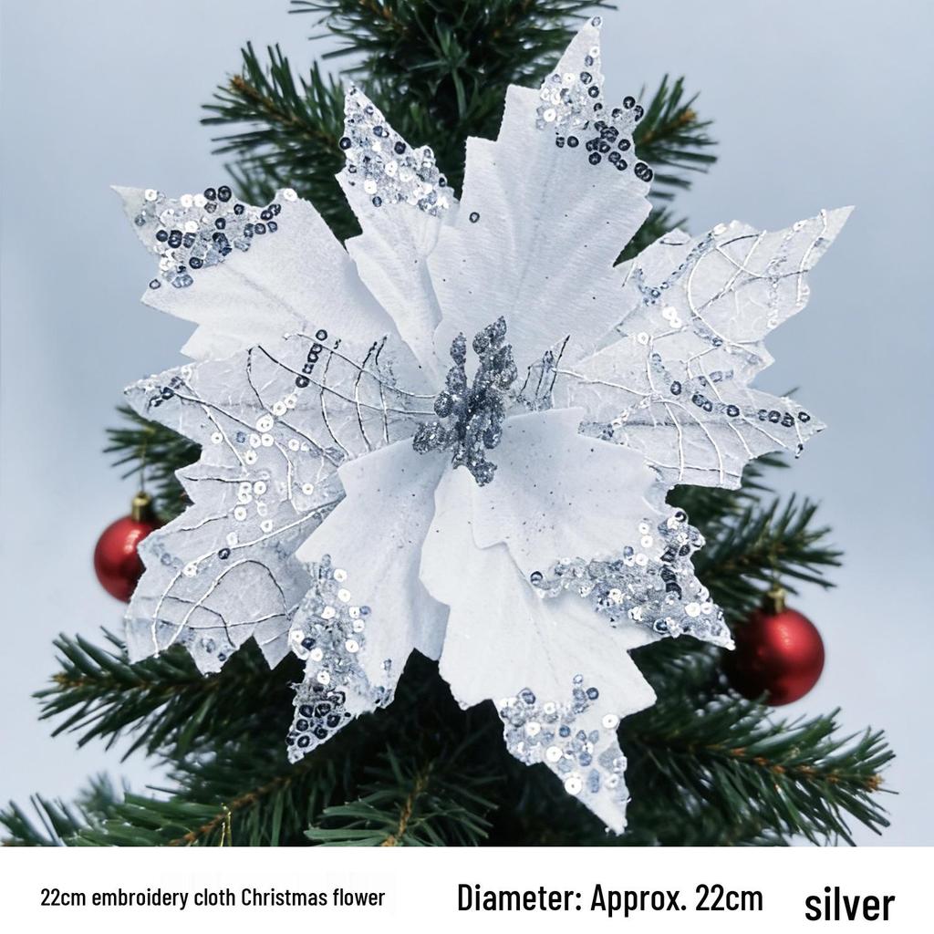 Velvet Sequin Magnolia Christmas Decorations