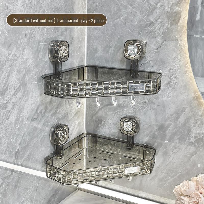 Punch-Free Bathroom Shower Storage Rack - Suction Cup Wall-Mounted Organizer