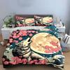 Wolf And Cherry Blossom Night Exquisite Three-Piece Bedding Set Gift For Kids And Adults