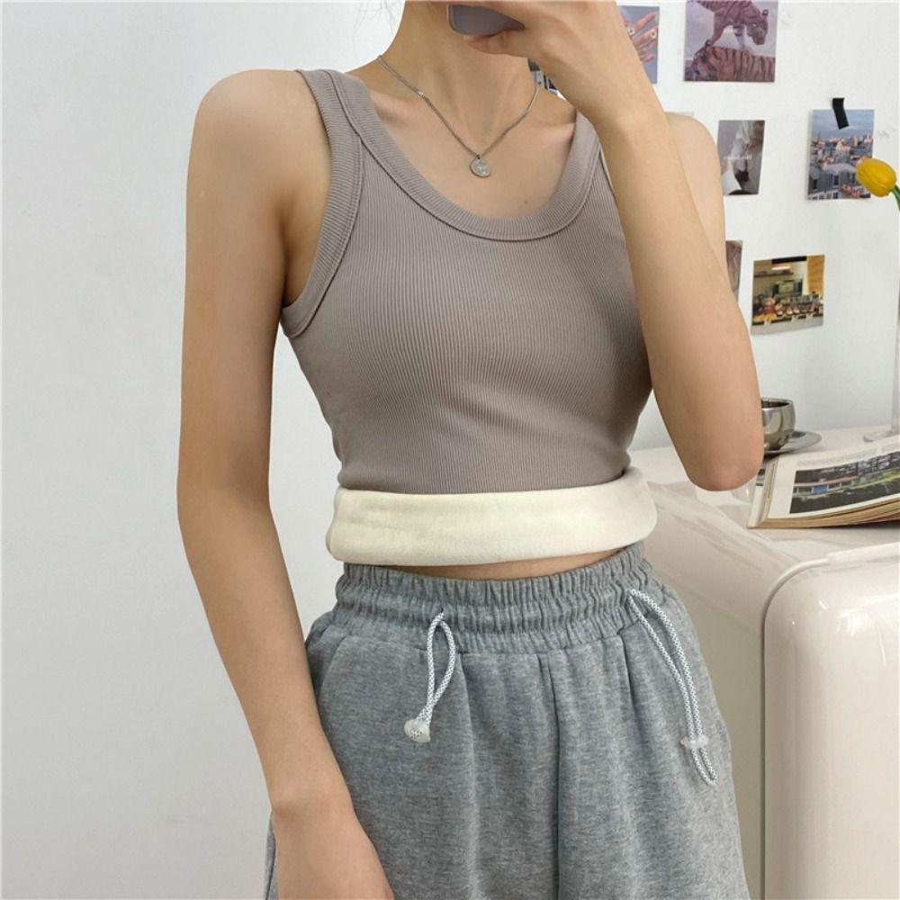 Slim Women Tanks Velvet Warm Undershirt Winter Camisole  Autumn Winter