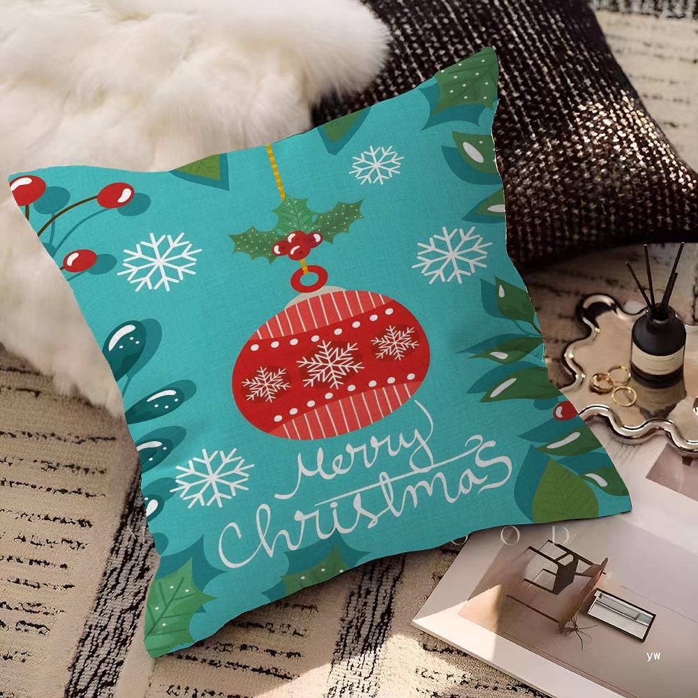 Christmas Tree Ball Decoration Pillow Case Cushion Cover Car Throw Pillow Case For Sofa Car Christmas Gift 40x40cm 45x45cm