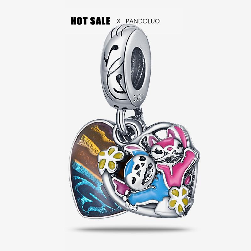 New In Charm  Cheshire Cat Charm Beads Suitable For Original Women Stitch Bracelet Necklace Pendant Jewelry Holiday Gifts