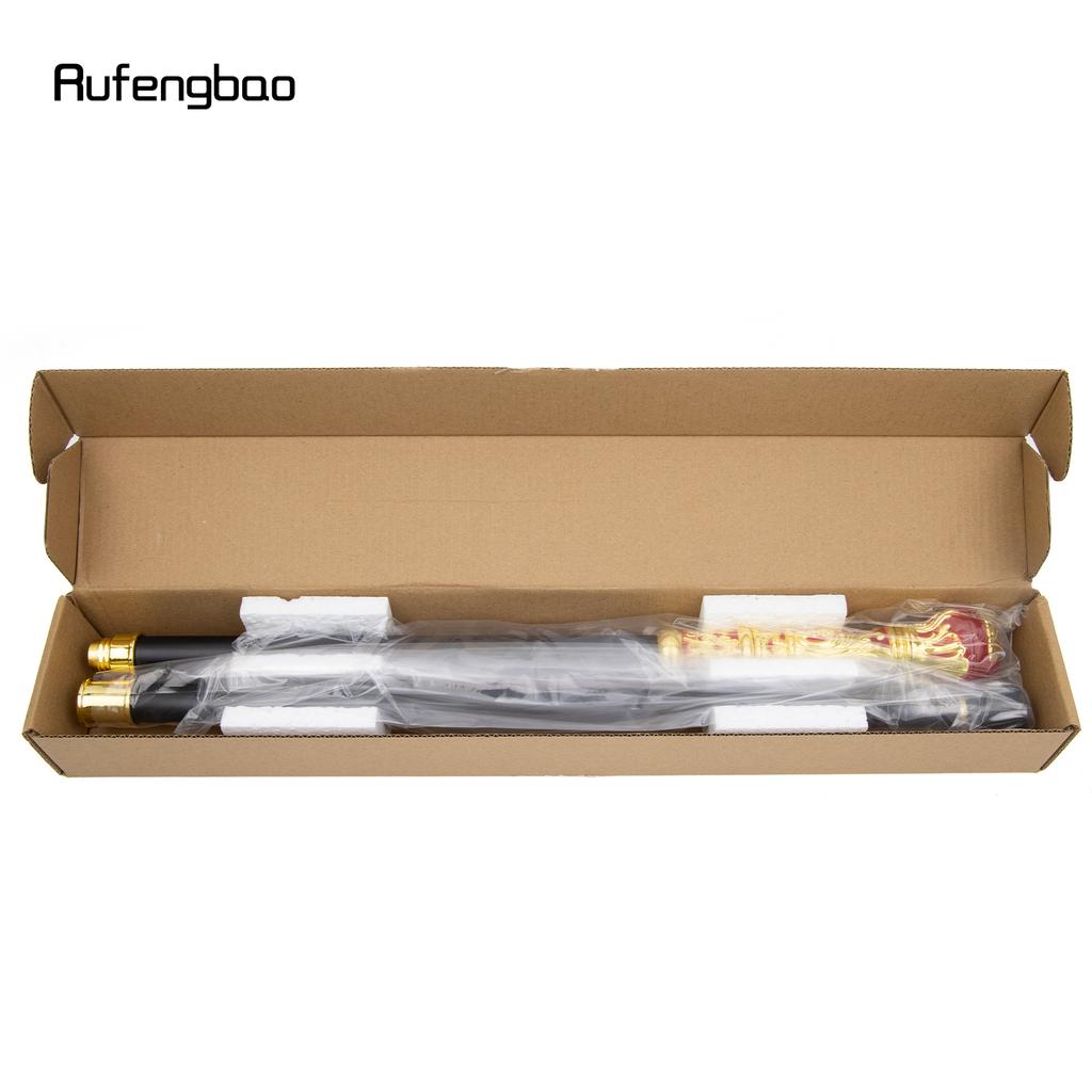 Golden Red Luxury Round Handle Fashion Stick for Party Decorative Walking Cane Elegant Crosier Knob Walking Stick 93cm