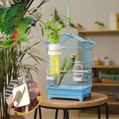 Bird Cage Feeder for Vegetable Feeders with Water-Storage Design for Parrots Keep Greens Fresh Pet Bird Food Container