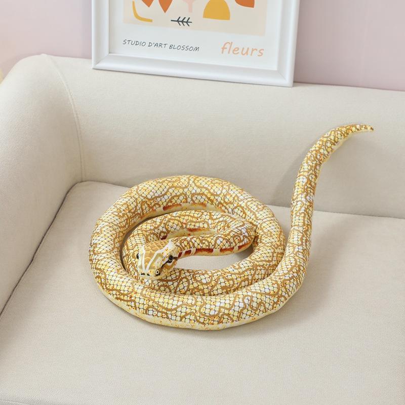 

Simulated boa constrictor, coiled snake doll, plush toy, zodiac snake doll, boy tricky and funny rag doll 200cm（0.35kg） жёлтый