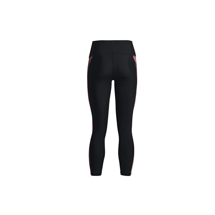 Under Armour Logo Print Spliced Slim Fit Sports Leggings Women Bottoms Black 1369288-002