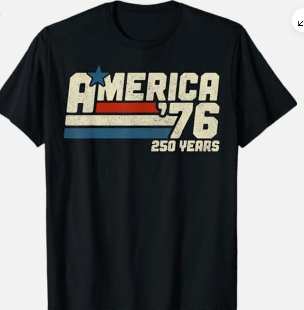 250th Anniversary USA Shirt America Retro 250 Years 1776 2026 Tee T-Shirt S
